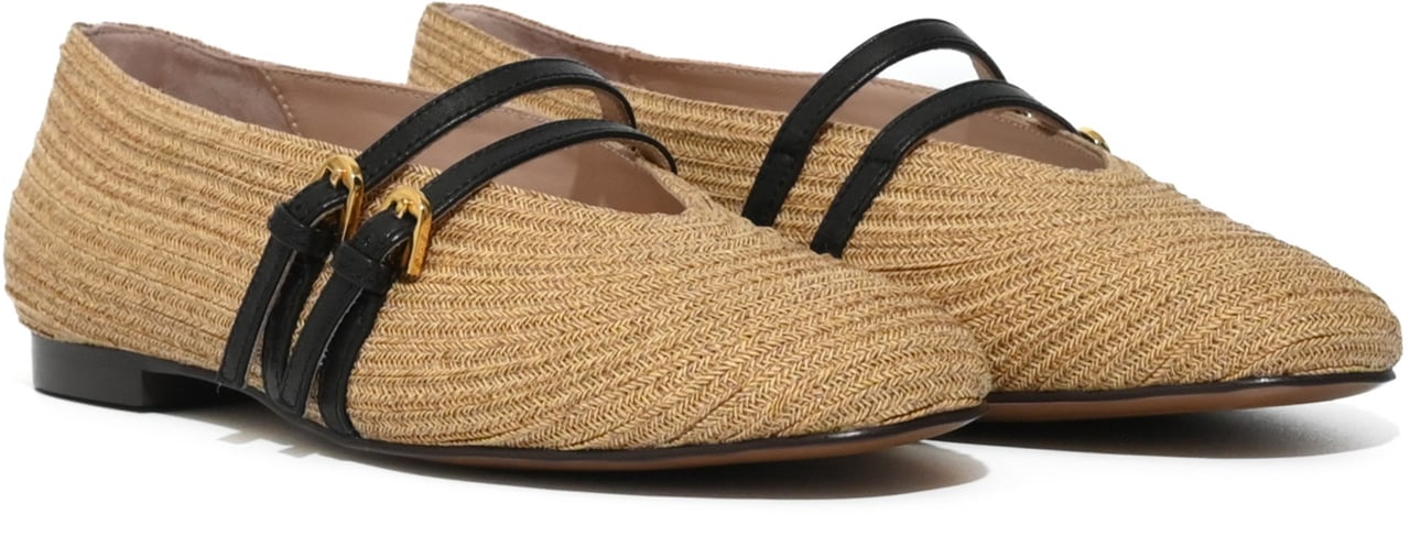 Coccinelle Flat Shoes Natural/Noir Beige