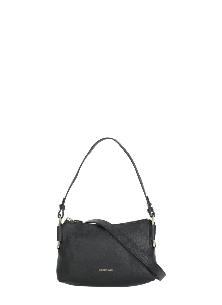 Coccinelle Rebekka Mini Bag With Gold Logo And Removable Strap Grijs