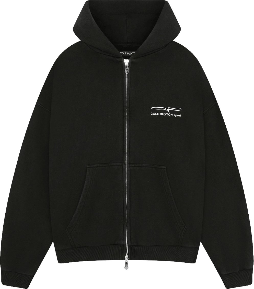 COLE BUXTON SPORT ZIP THROUGH HOODIE Zwart