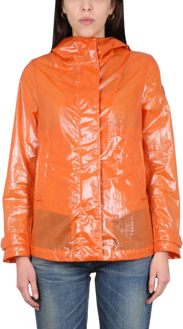 Colmar Originals Glossy Waxed Jacket With High Neck Oranje