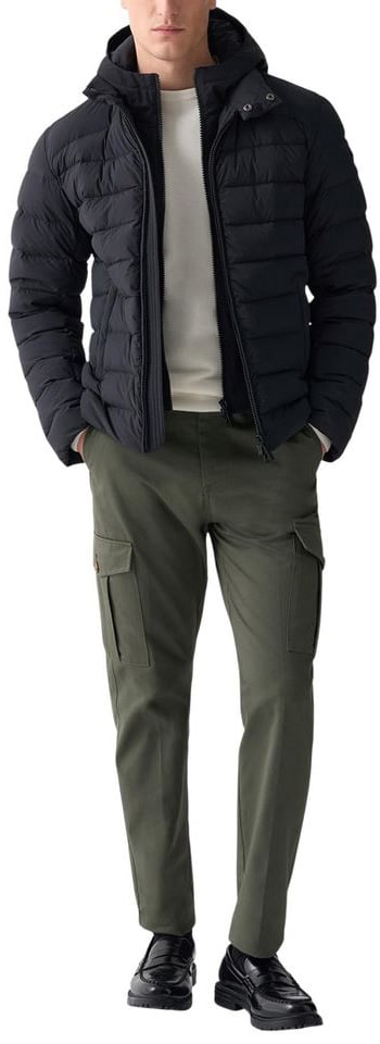 Colmar Originals Black Polyamide Coat Zwart