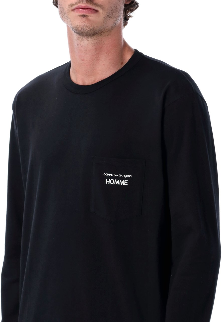 Comme des Garçons Homme Logo L/S Tee Nero Zwart