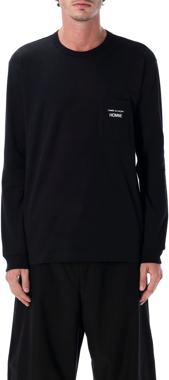 Comme des Garçons Homme Logo L/S Tee Nero Zwart