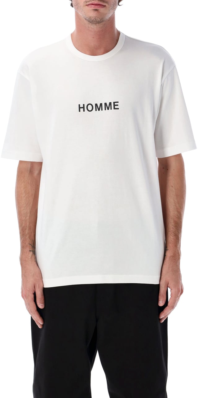 Comme des Garçons Homme Homme Logo Tee Bianco Wit