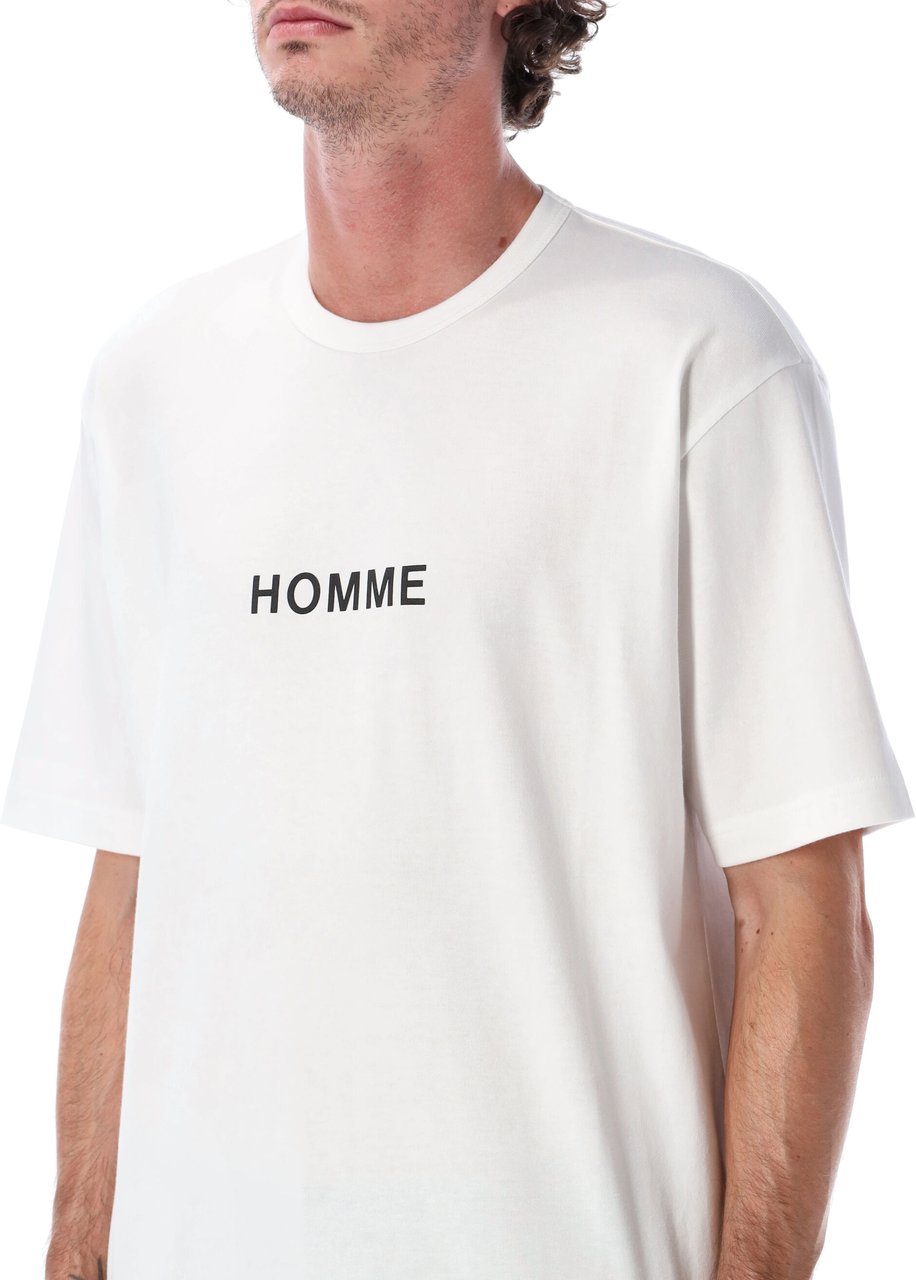 Comme des Garçons Homme Homme Logo Tee Bianco Wit