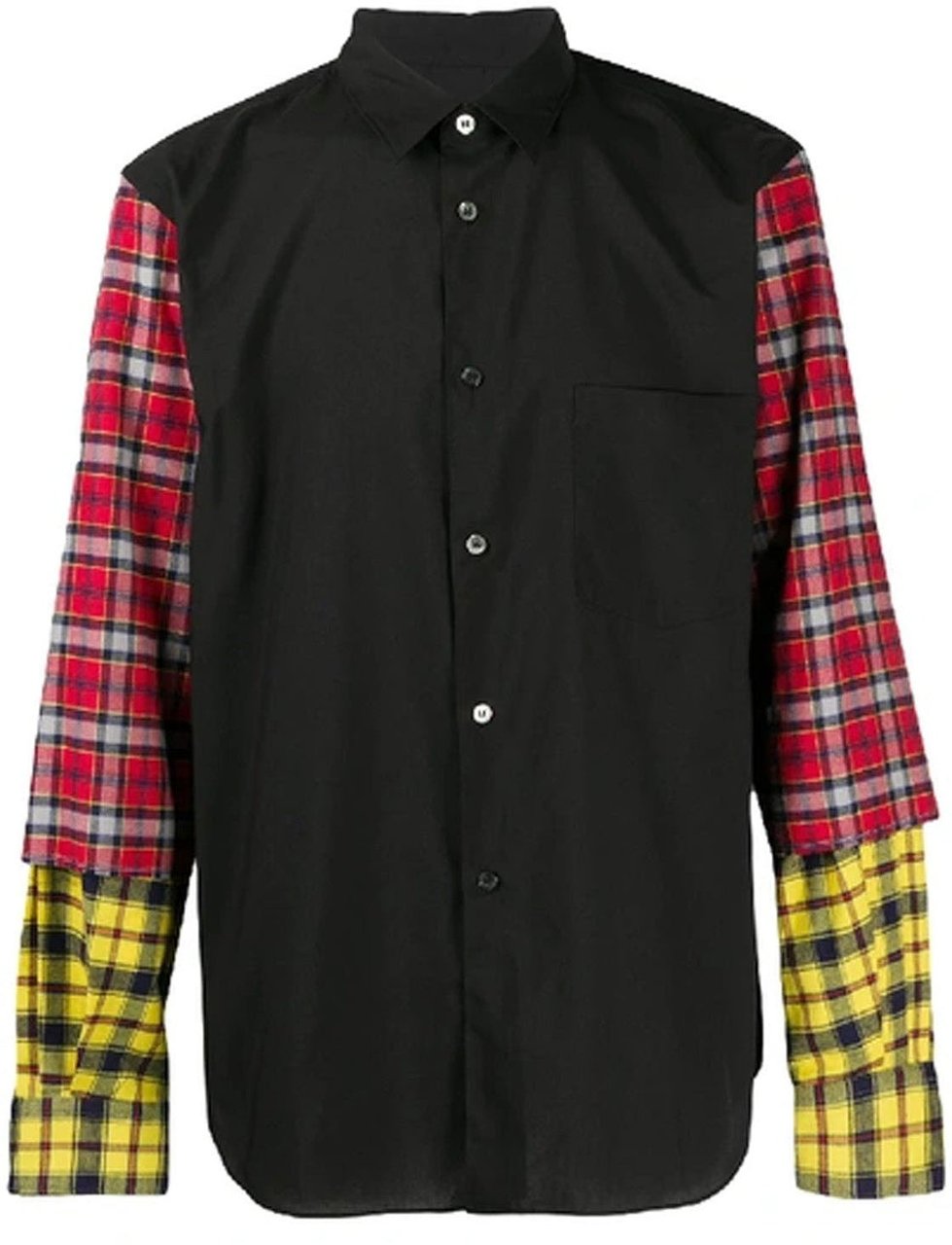Comme Des Garçons Checked Sleeve Shirt Zwart