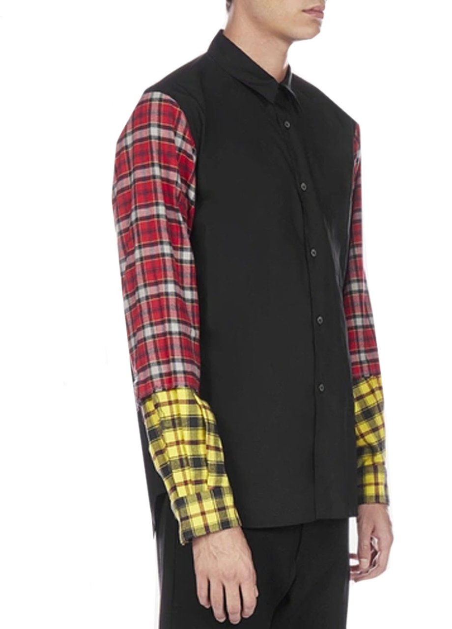 Comme Des Garçons Checked Sleeve Shirt Zwart