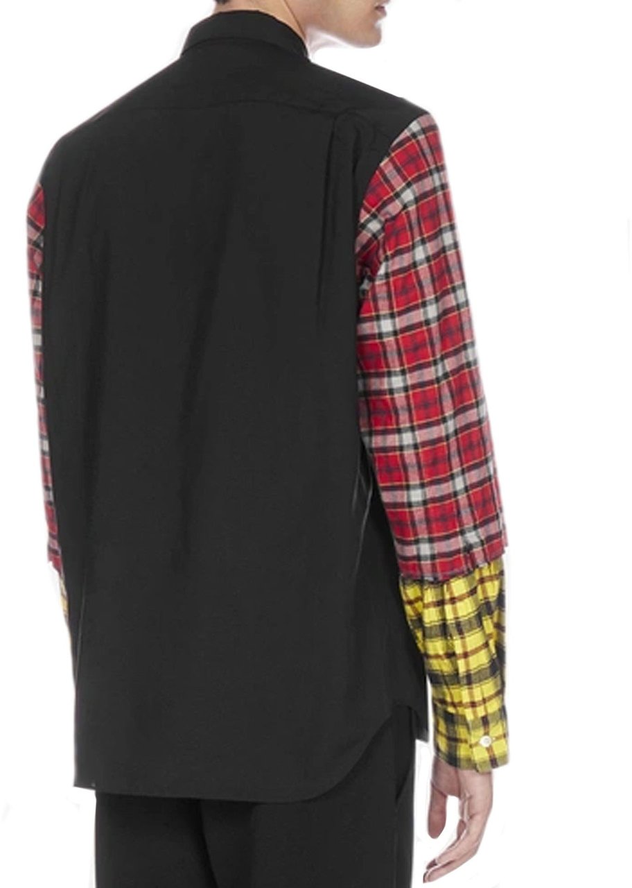 Comme Des Garçons Checked Sleeve Shirt Zwart
