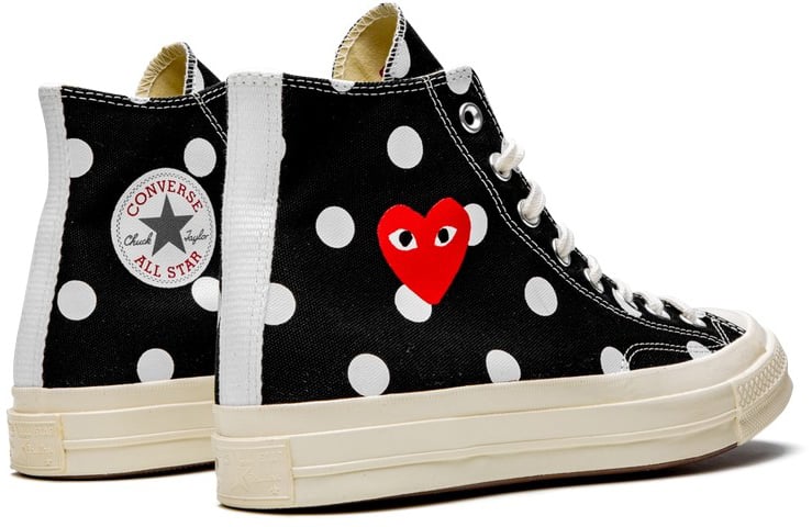Comme des Garçons Converse Comme des Garçons Play à Pois Noir Haute Zwart