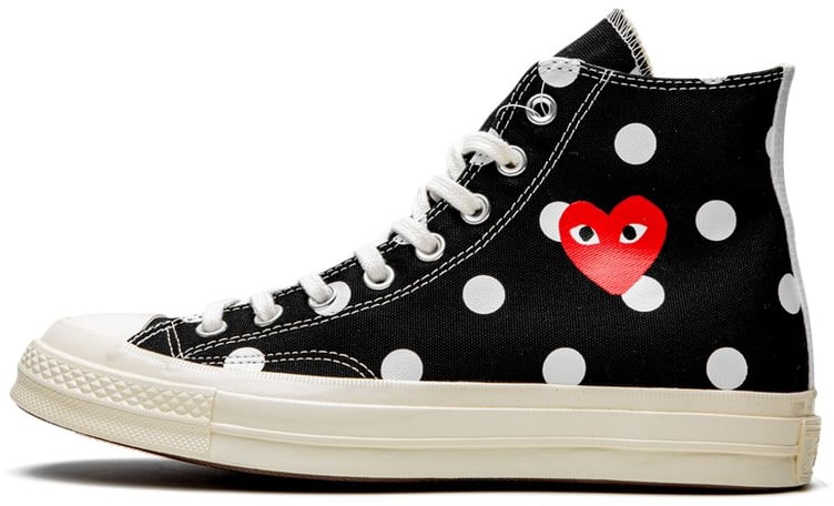 Comme des Garçons Converse Comme des Garçons Play à Pois Noir Haute Zwart
