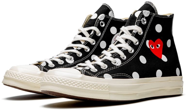 Comme des Garçons Converse Comme des Garçons Play à Pois Noir Haute Zwart