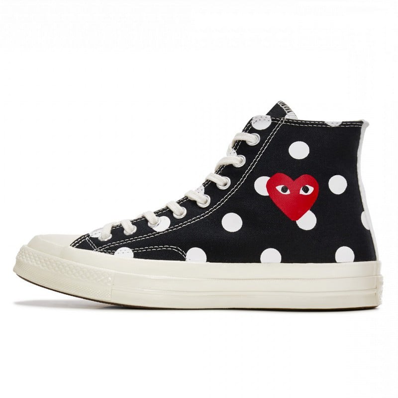 Comme des Garçons Converse Comme des Garçons Play à Pois Noir Haute Zwart