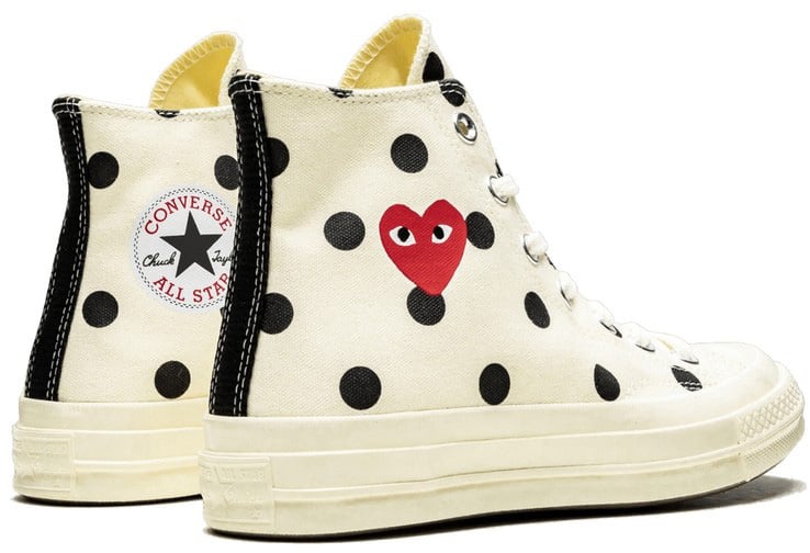Comme des Garçons Converse Comme des Garçons Play à Pois Blanc Haute Hi Zwart