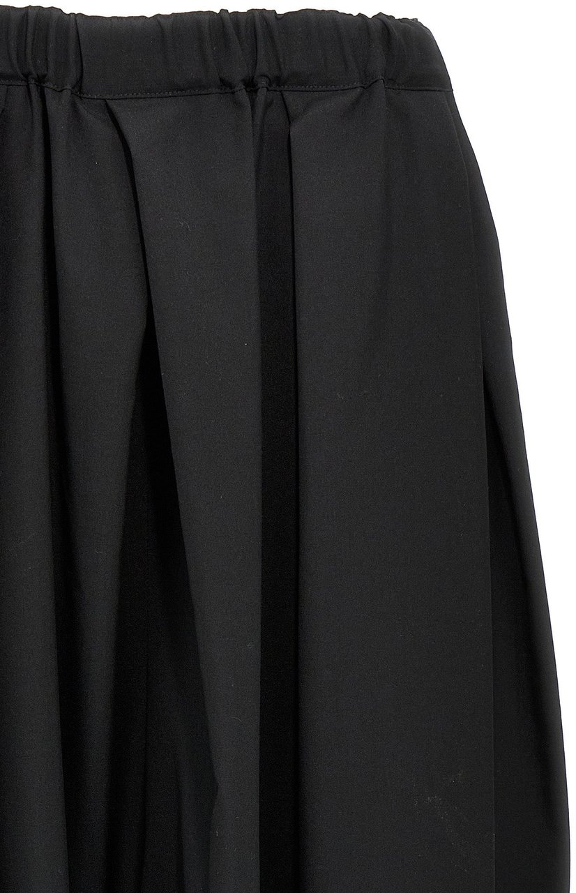 Comme Des Garçons Black Wool Midi Skirt Zwart
