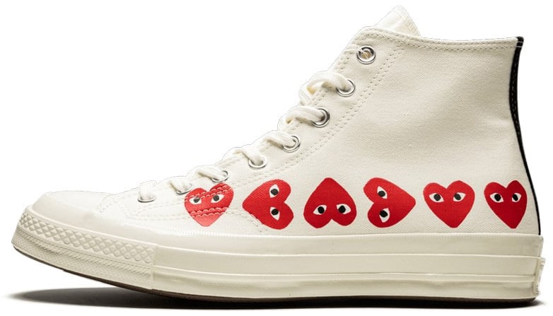 Comme des Garçons Converse Comme des Garçons High Blanche Multi Coeurs Wit