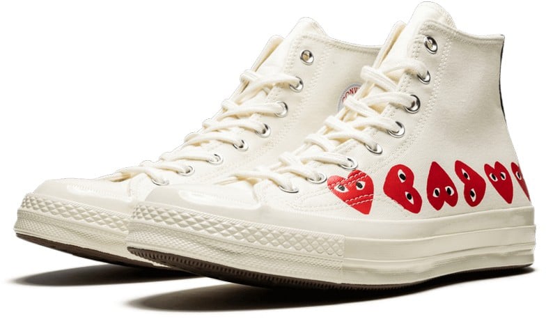 Comme des Garçons Converse Comme des Garçons High Blanche Multi Coeurs Wit