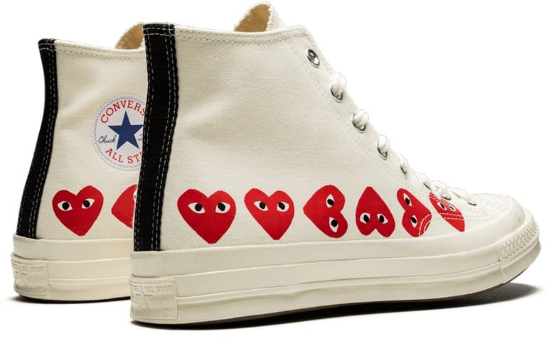 Comme des Garçons Converse Comme des Garçons High Blanche Multi Coeurs Wit