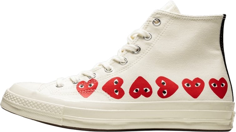 Comme des Garçons Converse Comme des Garçons High Blanche Multi Coeurs Wit