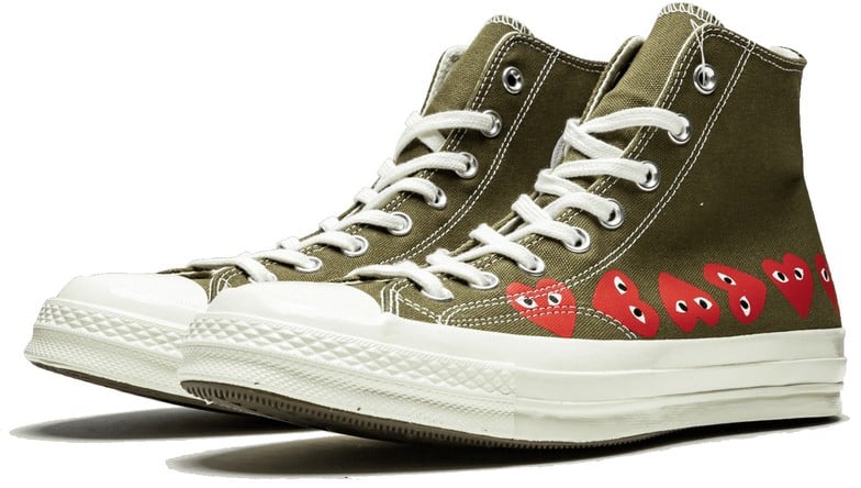 Comme des Garçons Converse Comme des Garçons Kaki Multi Hearts Haute Rood