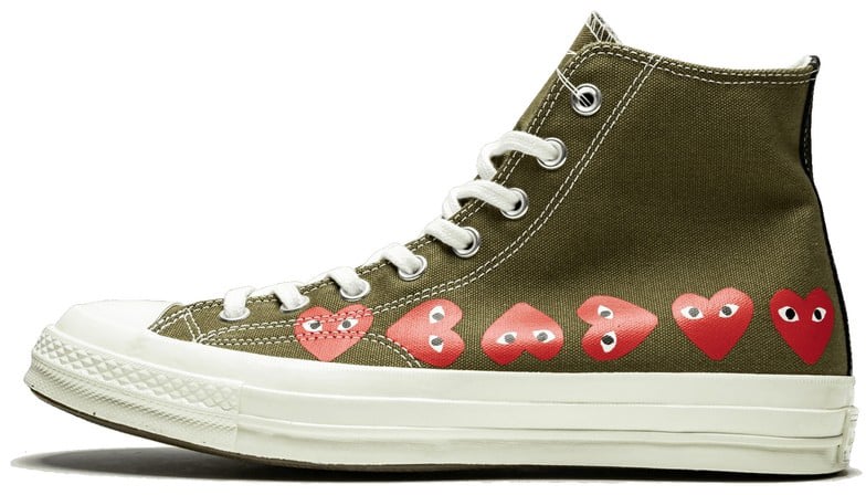 Comme des Garçons Converse Comme des Garçons Kaki Multi Hearts Haute Rood