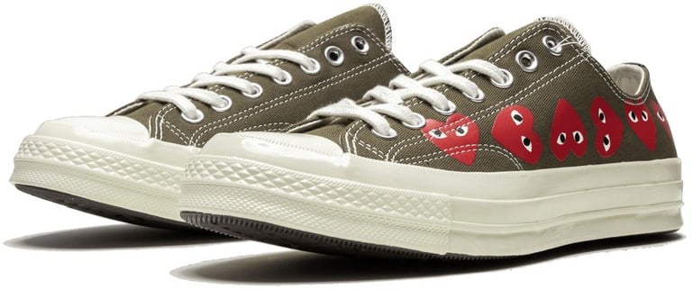 Comme des Garçons Converse Comme des Garçons Kaki Multi Hearts Basse Rood