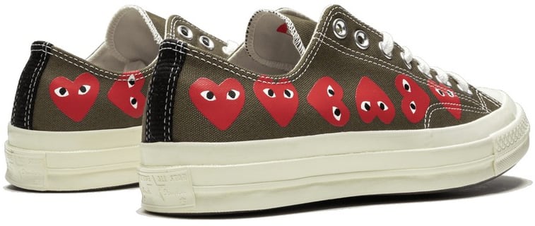 Comme des Garçons Converse Comme des Garçons Kaki Multi Hearts Basse Rood