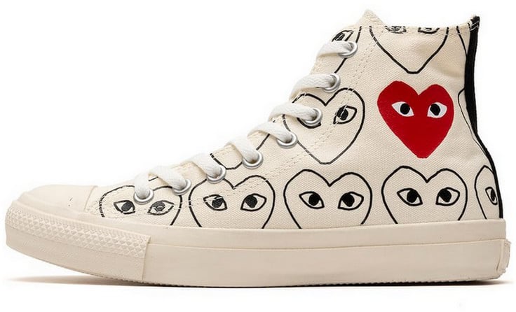Comme des Garçons Converse Comme des Garçons White Heart Print Wit