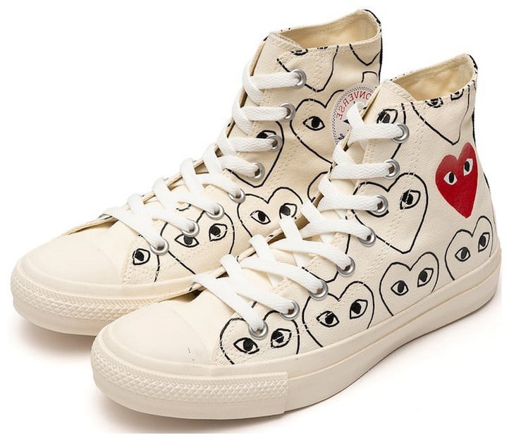 Comme des Garçons Converse Comme des Garçons White Heart Print Wit
