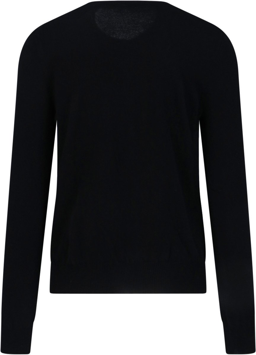 Comme des Garçons Black Heart Embroidered Round Neck Cardigan Zwart