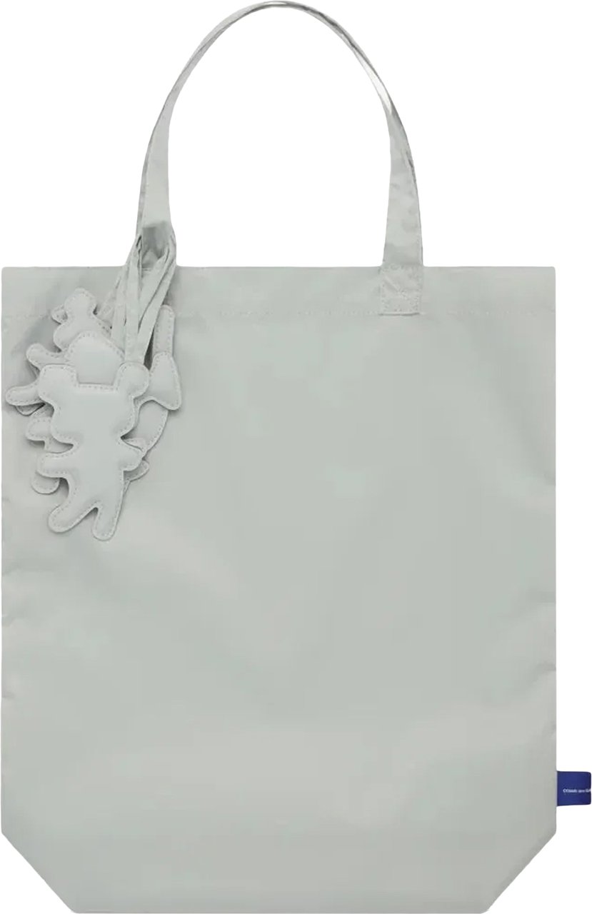 Comme des Garçons Rectangular Grey Nylon Tote Bag with Decorative Charm Wit