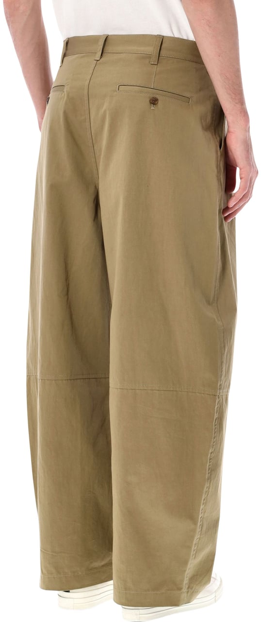 Comme des Garçons Pleated Wide Leg Chino Pants Neutraal