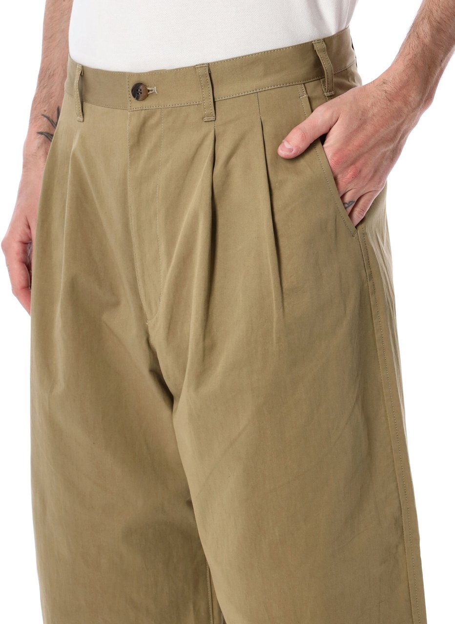 Comme des Garçons Pleated Wide Leg Chino Pants Neutraal