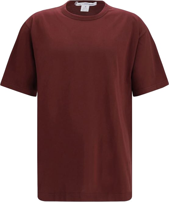 Comme Des Garçons Bordeaux Cotton T-Shirt Zwart