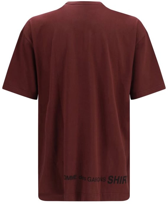 Comme Des Garçons Bordeaux Cotton T-Shirt Zwart