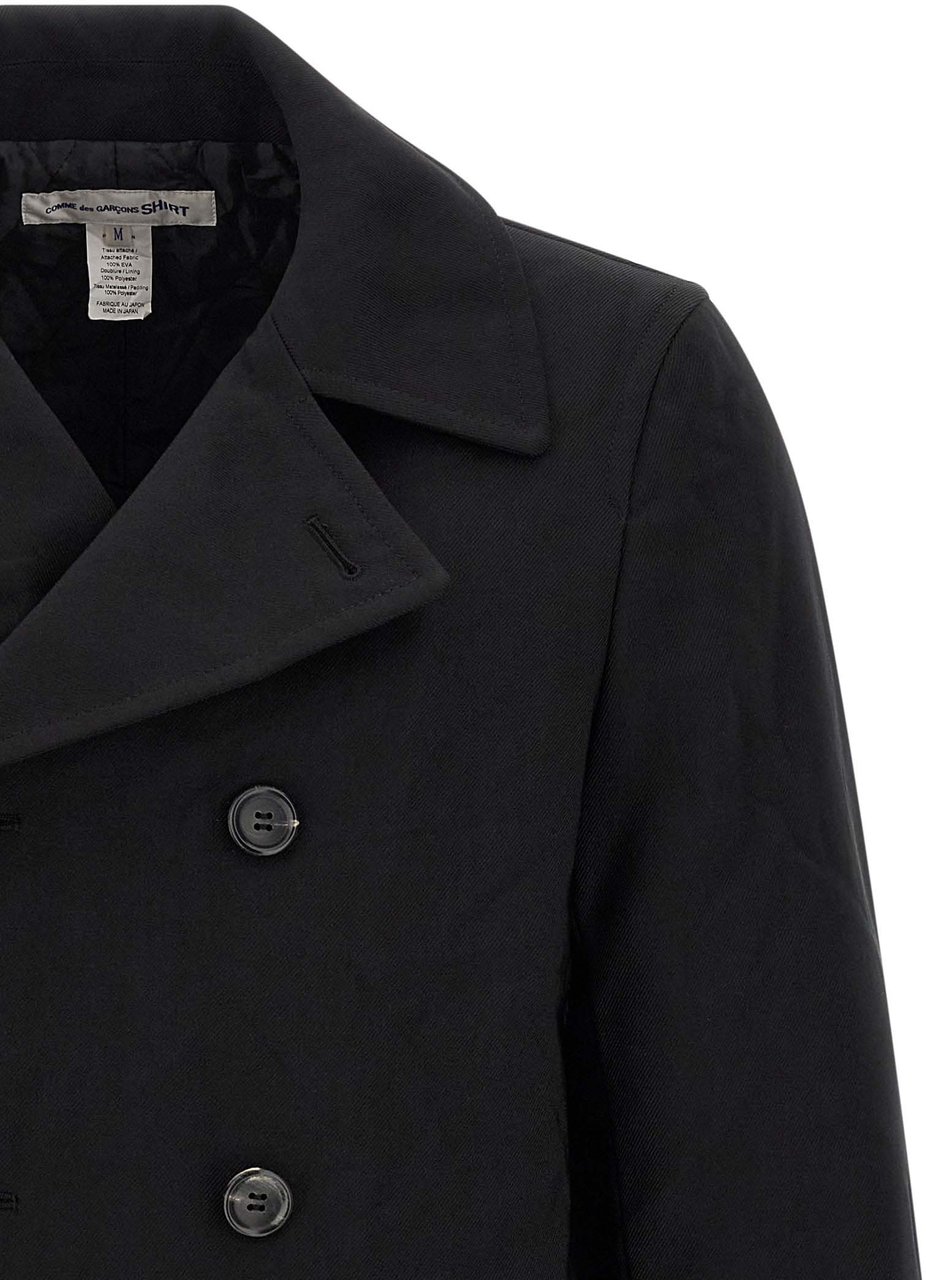 Comme Des Garçons Black Polyester Coat Zwart