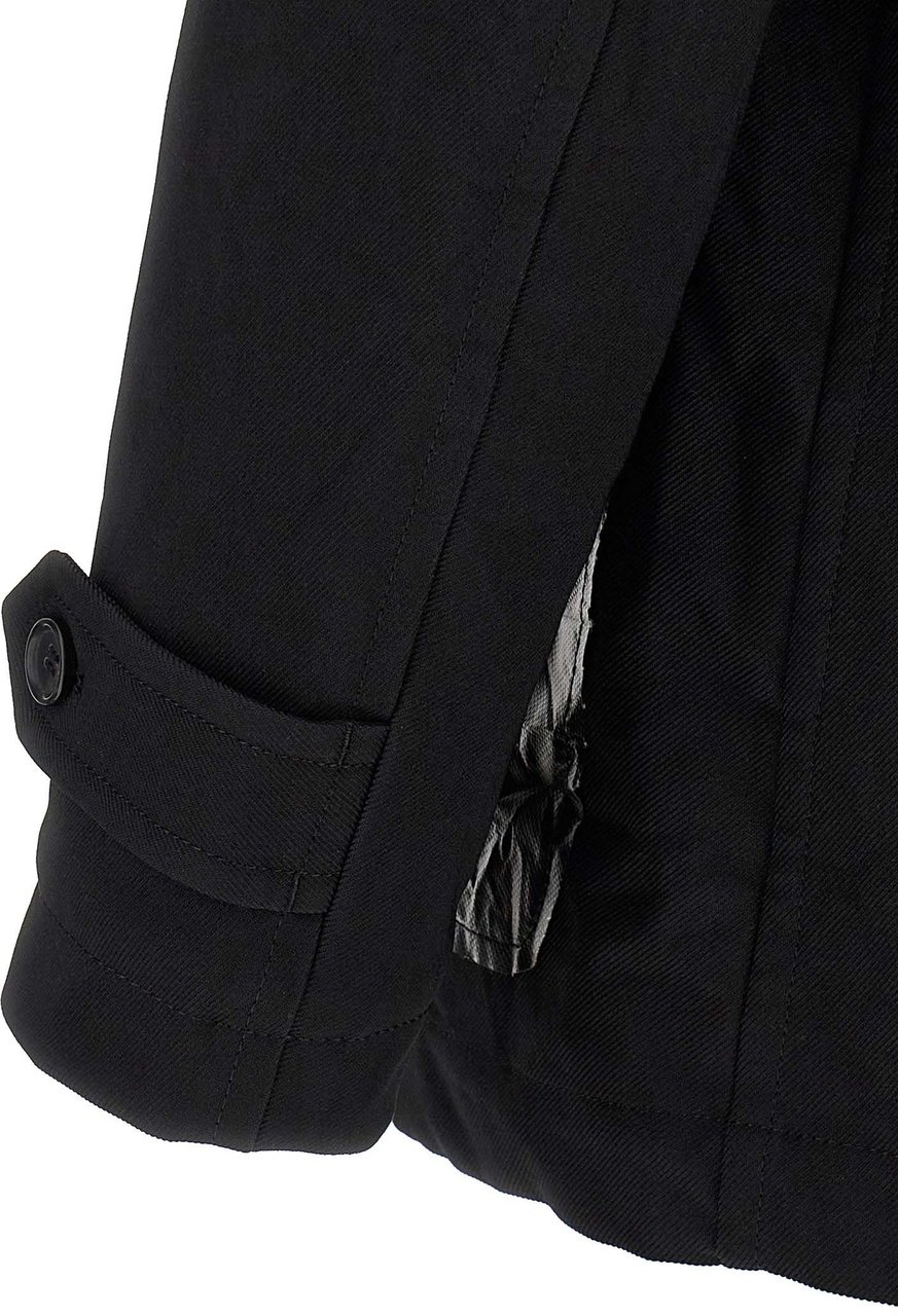 Comme Des Garçons Black Polyester Coat Zwart