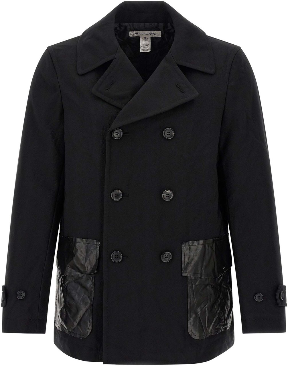 Comme Des Garçons Black Polyester Coat Zwart