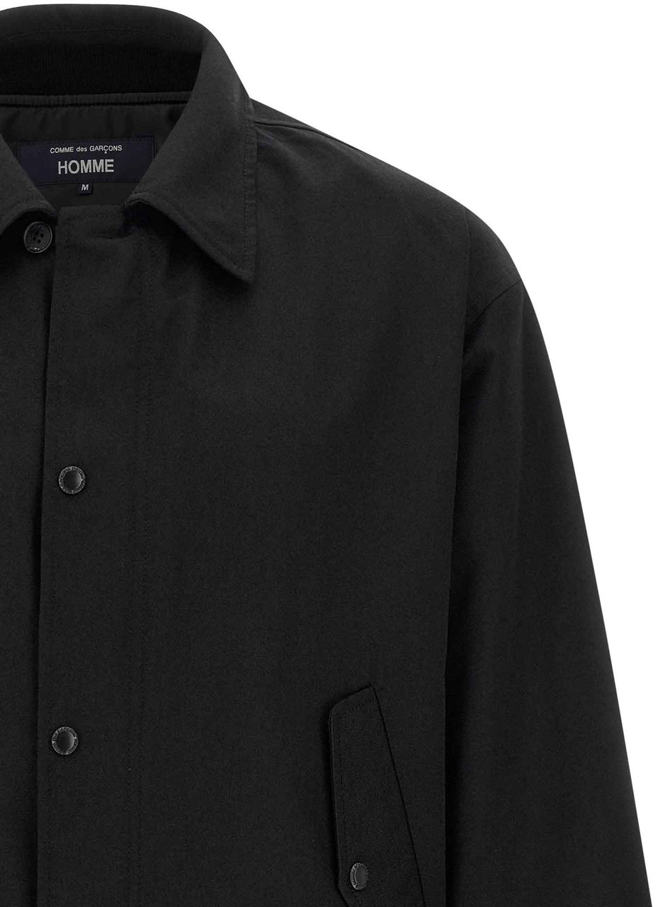 Comme Des Garçons Black Polyester Full-Length Jacket Zwart
