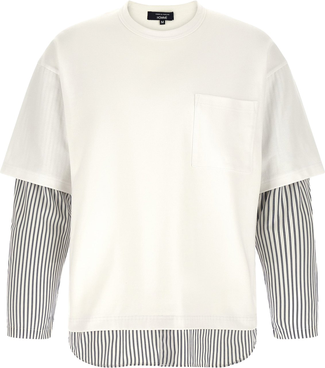 Comme des Garçons White Layered Long-Sleeved T-Shirt Wit