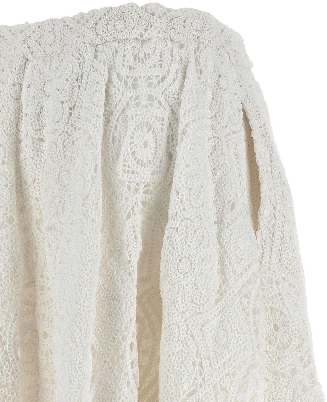 Comme Des Garçons White Cotton Midi Skirt Wit