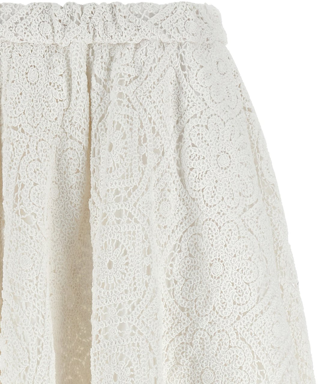 Comme Des Garçons White Cotton Midi Skirt Wit