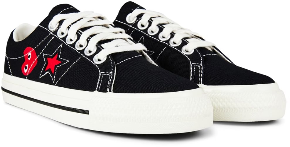 Comme Des Garçons Play X Converse One Star Ox Sneakers Zwart