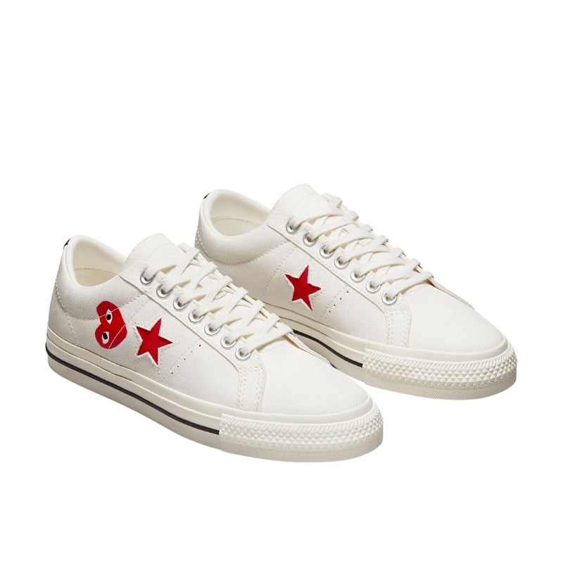 Comme des Garçons Converse Comme des Garçons Low Red Heart One Star White Wit