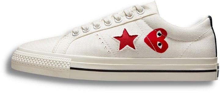 Comme des Garçons Converse Comme des Garçons Low Red Heart One Star White Wit