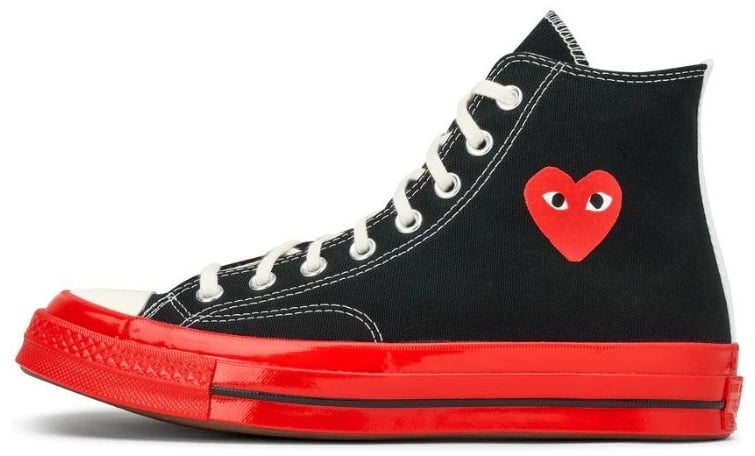 Comme des Garçons Converse Comme des Garçons Chuck 70 High Top Black Red Zwart