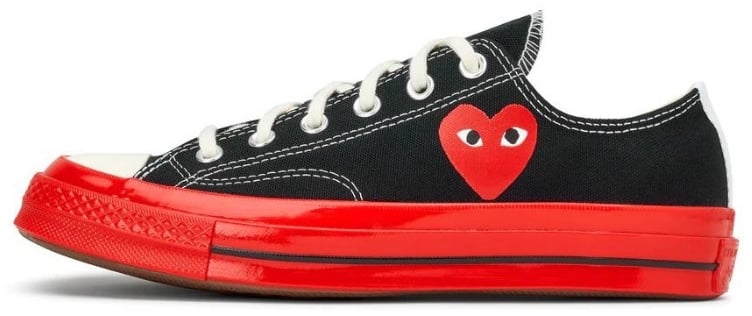 Comme des Garçons Converse Comme des Garçons Chuck 70 Low Top Black Red Zwart