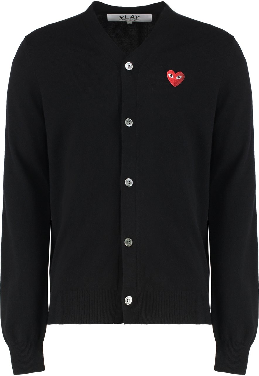 Comme des Garçons Wool cardigan Zwart