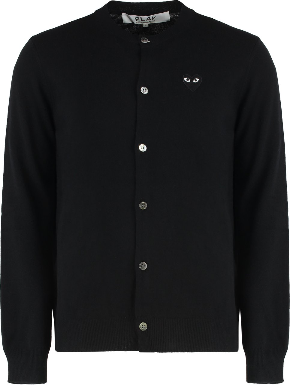 Comme des Garçons Cardigan in wool with logo Zwart