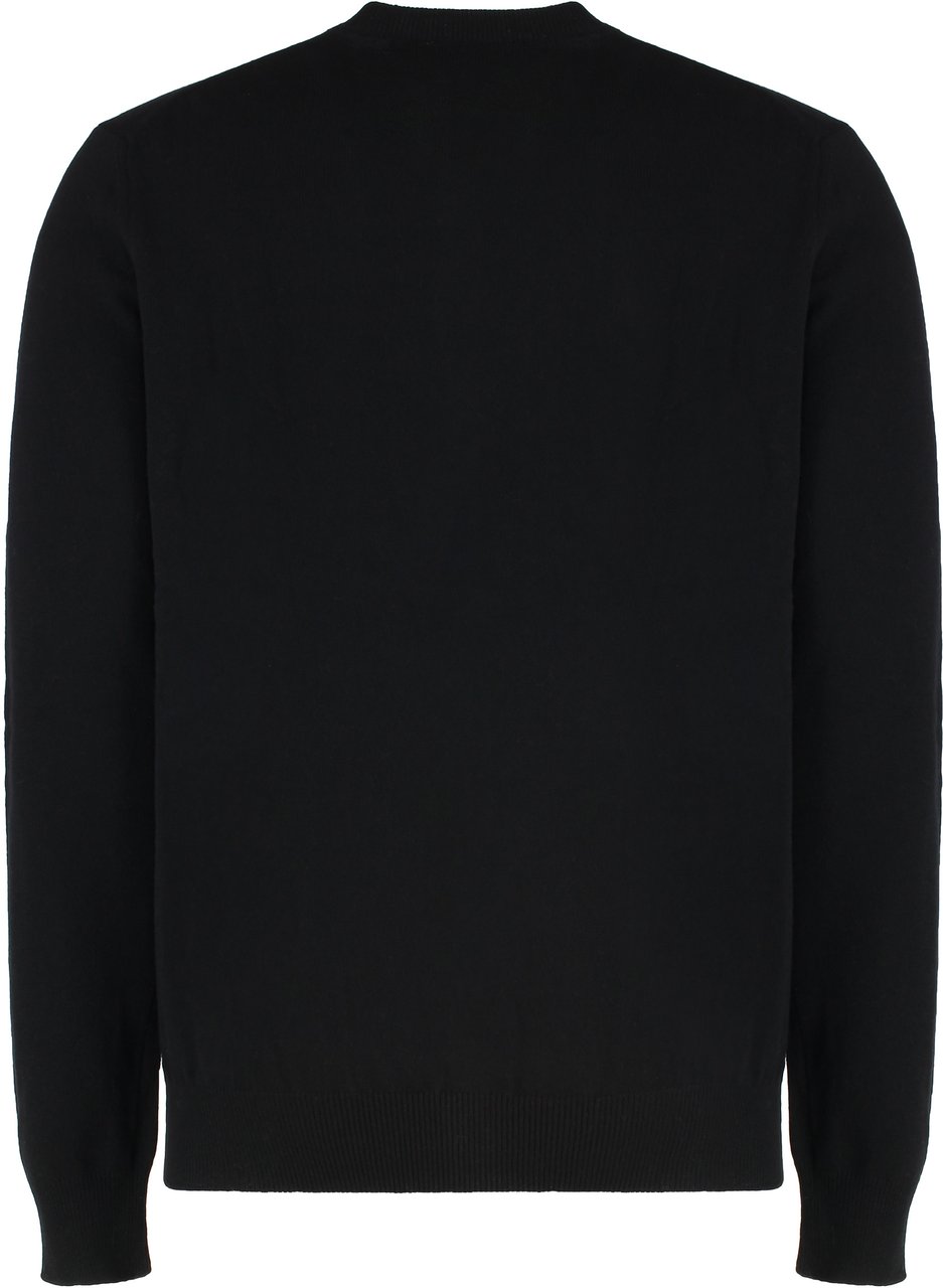 Comme des Garçons Cardigan in wool with logo Zwart