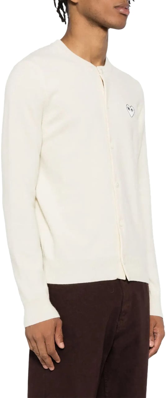 Comme des Garçons Round-neck White Emblem Natural Wit